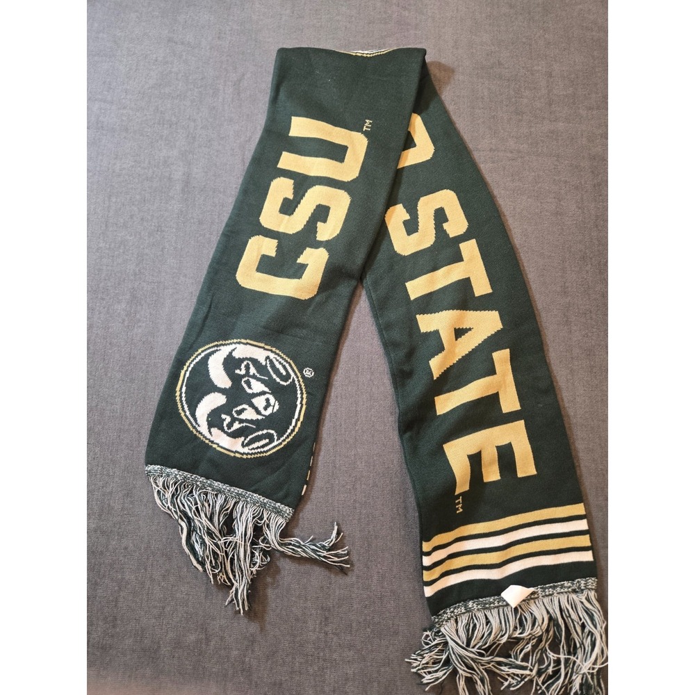 CSU Colorado State University Rams Scarf Soccer Sports Green Gold Official